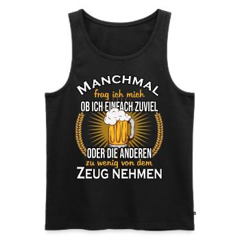Biertrinker Biergarten Outfit Geschenk - Männer Premium Bio Tank Top - Schwarz - Vorne - Michal (187cm)