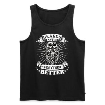 Beards make everything better - Men's Premium Organic Tank Top - black - Front - AI Model Male 178 light (178cm)
