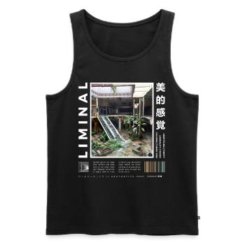Liminal Spaces Retro 80s & 90s Aesthetic Vaporwave - Männer Premium Bio Tank Top - Schwarz - Vorne - AI Model Male 178 light (178cm)