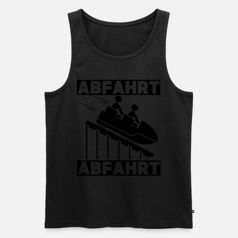 Abfahrt Abfahrt Achterbahn Freizeitpark Adrenalin - Männer Premium Bio Tank Top - Schwarz