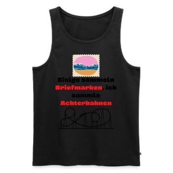 Einige sammeln Briefmarken ich sammle Achterbahnen - Männer Premium Bio Tank Top - Schwarz - Vorne - Michal (187cm)