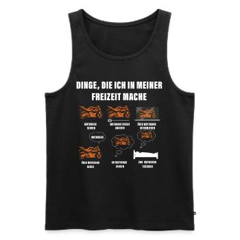 Dinge die ich in meiner Freizeit mache Motorrad - Männer Premium Bio Tank Top - Schwarz - Vorne - AI Model Male 178 light (178cm)