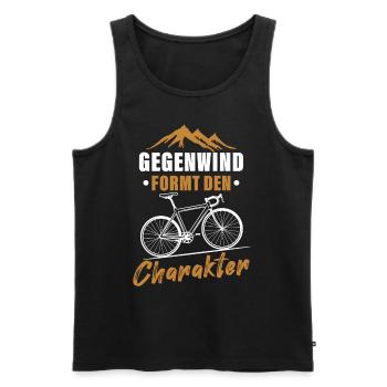 Gegenwind formt den Charakter - Männer Premium Bio Tank Top - Schwarz - Vorne - AI Model Male 178 light (178cm)