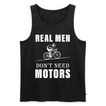 Real Men don't need Motors Funny Bike - Men's Premium Organic Tank Top - black - Front - Michal (187cm)