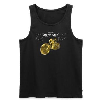 Its my life - Motorcycle - Men's Premium Organic Tank Top - black - Front - Michal (187cm)