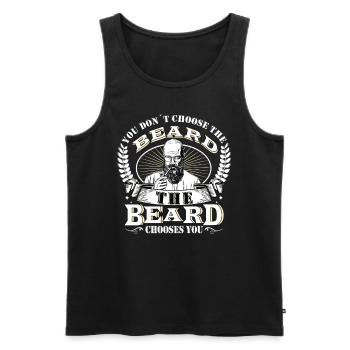 Vous ne choisissez pas la barbe que la barbe vous choisit - Débardeur bio Premium Homme - noir - Devant - AI Model Male 178 light (178cm)