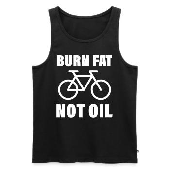 Burn Fat Not Oil Klimawandel Klimaschutz Fahrrad - Männer Premium Bio Tank Top - Schwarz - Vorne - Michal (187cm)