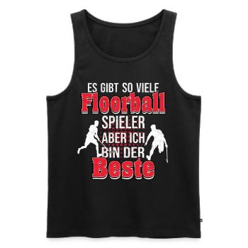 Floorball Salibandy Sportler Outfit - Männer Premium Bio Tank Top - Schwarz - Vorne - Michal (187cm)