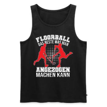 Floorball das beste was man mache kann - Männer Premium Bio Tank Top - Schwarz - Vorne - Michal (187cm)