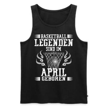 April Geburtstag Geschenk Basketball Basketballer - Männer Premium Bio Tank Top - Schwarz - Vorne - Michal (187cm)