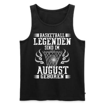 August Geburtstag Geschenk Basketball Basketballer - Männer Premium Bio Tank Top - Schwarz - Vorne - Michal (187cm)