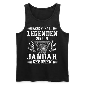Januar Geburtstag Geschenk Basketball Basketballer - Männer Premium Bio Tank Top - Schwarz - Vorne - Michal (187cm)