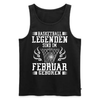Februar Geburtstag Geschenk Basketball Basketballe - Männer Premium Bio Tank Top - Schwarz - Vorne - Michal (187cm)