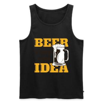 Bier - Männer Premium Bio Tank Top - Schwarz - Vorne - AI Model Male 178 light (178cm)