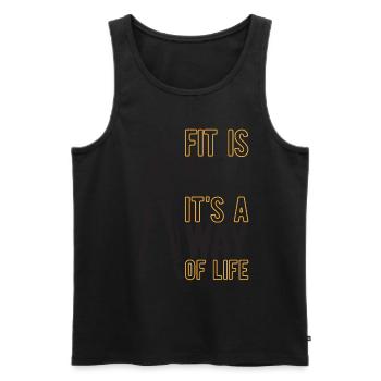 Fitness ist mein Leben - Männer Premium Bio Tank Top - Schwarz - Vorne - Michal (187cm)