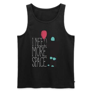 I need more space - Männer Premium Bio Tank Top - Schwarz - Vorne - AI Model Male 178 light (178cm)