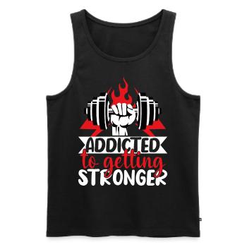 Addicted to getting stronger - Männer Premium Bio Tank Top - Schwarz - Vorne - AI Model Male 178 light (178cm)