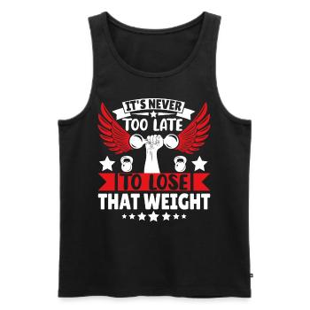 It's never too late to lose that weight - Männer Premium Bio Tank Top - Schwarz - Vorne - AI Model Male 178 light (178cm)