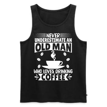 Never underestimate an old Man - Men's Premium Organic Tank Top - black - Front - Michal (187cm)