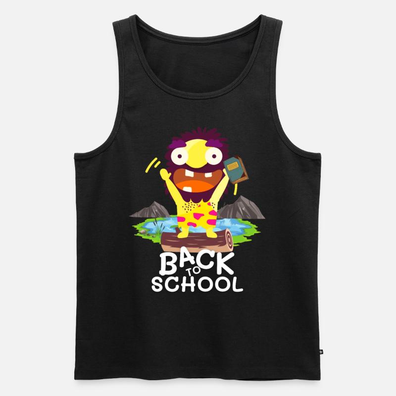 Back to School - Männer Premium Bio Tank Top - Schwarz