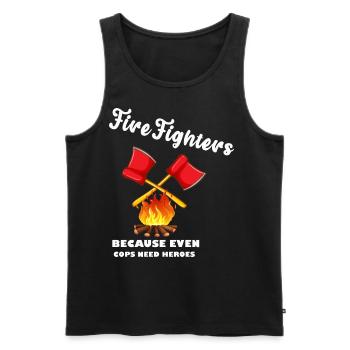 Firefighters Because police officers also need heroes - Men's Premium Organic Tank Top - black - Front - Michal (187cm)