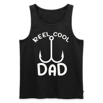 Reel Cool Papa Partenaire de pêche Papa Plan de retraite - Débardeur bio Premium Homme - noir - Devant - Michal (187cm)