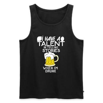 I have a talent for telling stories when - Men's Premium Organic Tank Top - black - Front - AI Model Male 178 light (178cm)