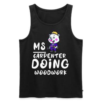 Frau Schreinerin bei Holzarbeiten Weibliche Mutter - Männer Premium Bio Tank Top - Schwarz - Vorne - Michal (187cm)