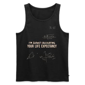Ich berechne im Stillen Ihre Lebenserwartung Leben - Männer Premium Bio Tank Top - Schwarz - Vorne - AI Model Male 178 light (178cm)