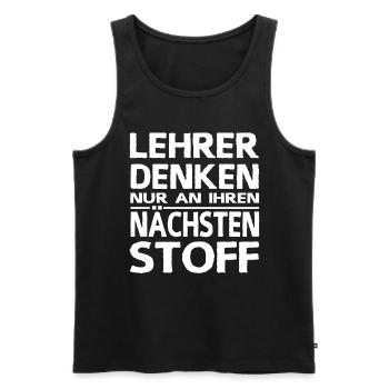 Lehrersprüche Schülersprüche Lehrer Denken Stoff - Männer Premium Bio Tank Top - Schwarz - Vorne - AI Model Male 178 light (178cm)