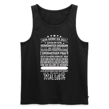 Verwöhnter Ehemann Stolzer Attraktive Ehefrau - Männer Premium Bio Tank Top - Schwarz - Vorne - Michal (187cm)
