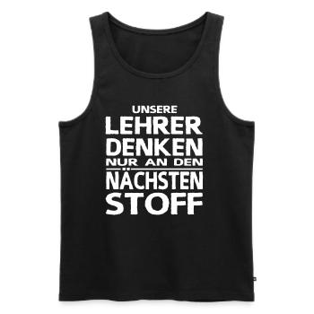 Lehrersprüche Schülersprüche Lehrer Denken Stoff - Männer Premium Bio Tank Top - Schwarz - Vorne - AI Model Male 178 light (178cm)