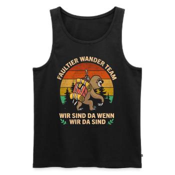 Wandern Faultier Wander Team Sloth Hiking Berge - Männer Premium Bio Tank Top - Schwarz - Vorne - Michal (187cm)