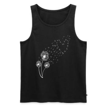 Pissenlit Spore Vol Graines volantes Jardin d’herbes sauvages - Débardeur bio Premium Homme - noir - Devant - AI Model Male 178 light (178cm)