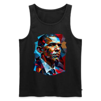 Pop Art d’Obama - Débardeur bio Premium Homme - noir - Devant - AI Model Male 178 light (178cm)
