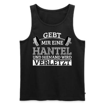 Gebt Hantel niemand verletzt Gym Spruch Männer - Männer Premium Bio Tank Top - Schwarz - Vorne - Michal (187cm)
