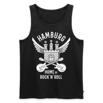 Hambourg – Foyer du Rock 'n' Roll (Rocker / Blanc) - Débardeur bio Premium Homme - noir - Devant - Michal (187cm)