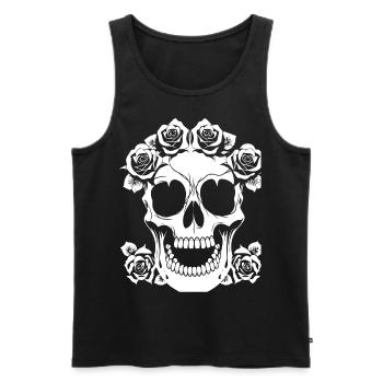 Horror Skull Skull Art Skull Gothic Heavy Metal - Men's Premium Organic Tank Top - black - Front - Michal (187cm)