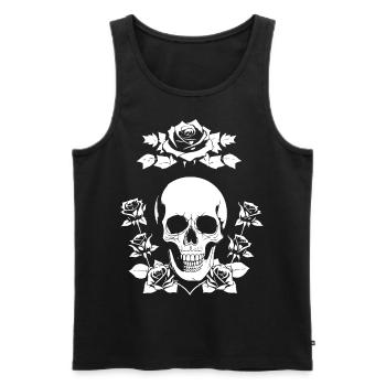 Horror Skull Skull Art Skull Gothic Heavy Metal - Men's Premium Organic Tank Top - black - Front - Michal (187cm)