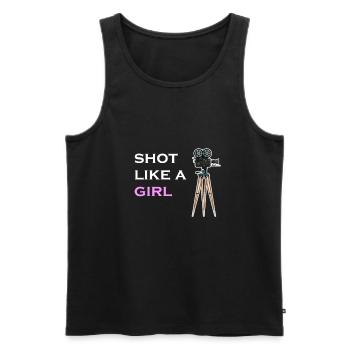 Shot Like A Girl Filmemacherin Filmregisseurin - Männer Premium Bio Tank Top - Schwarz - Vorne - AI Model Male 178 light (178cm)