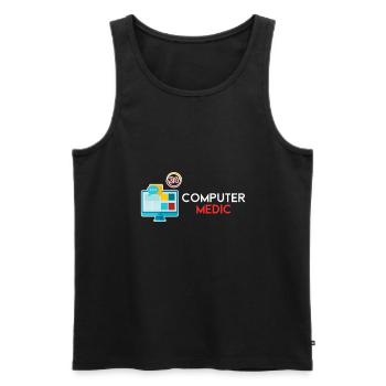 Service d’assistance informatique pour les médecins informaticiens - Débardeur bio Premium Homme - noir - Devant - AI Model Male 178 light (178cm)