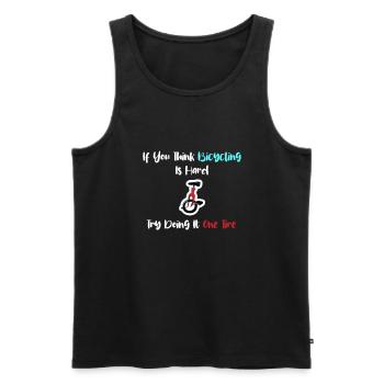 Si vous pensez que le cyclisme est difficile, essayez - Débardeur bio Premium Homme - noir - Devant - AI Model Male 178 light (178cm)
