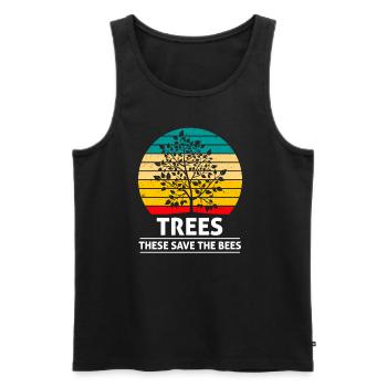 Trees that save the bees Ecology - Men's Premium Organic Tank Top - black - Front - AI Model Male 178 light (178cm)