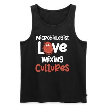 Microbiologists love to mix cultures - Men's Premium Organic Tank Top - black - Front - AI Model Male 178 light (178cm)