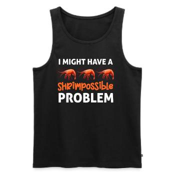 I might have a shrimp problem. - Men's Premium Organic Tank Top - black - Front - AI Model Male 178 light (178cm)