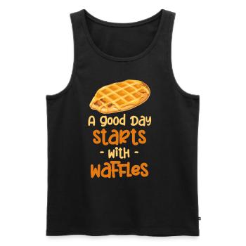 Ein Guter Tag Beginnt Mit Waffeln Und Bequemen - Männer Premium Bio Tank Top - Schwarz - Vorne - AI Model Male 178 light (178cm)