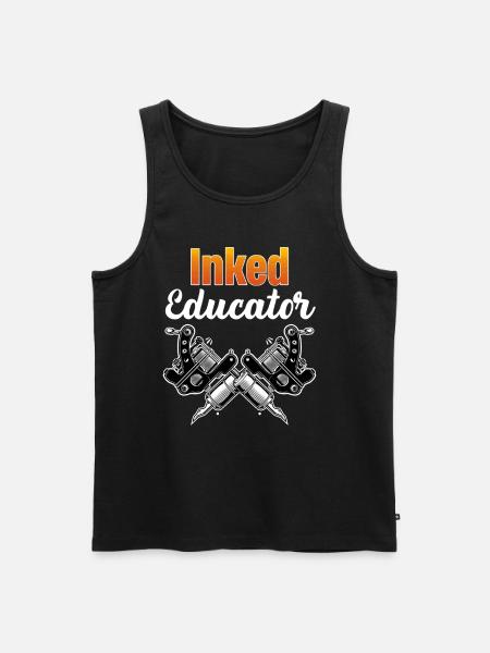 Tatoveret pædagog Tatoveret lærerprofessor - Herre Premium økologisk tanktop - sort