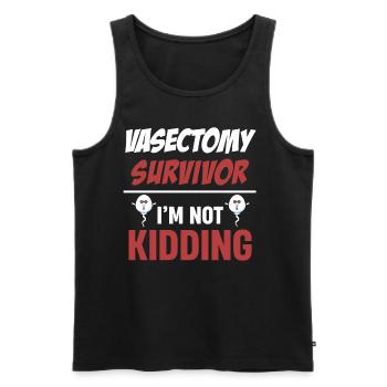 Vasectomy Survivors: I'm not kidding - Men's Premium Organic Tank Top - black - Front - AI Model Male 178 light (178cm)