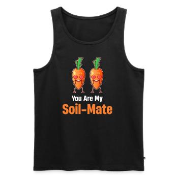 Du Bist Mein Soil-mate Karottenwurzelfrüchte - Männer Premium Bio Tank Top - Schwarz - Vorne - AI Model Male 178 light (178cm)