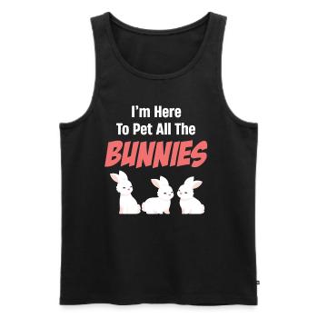 Je suis là pour caresser tous les lapins Bunny - Débardeur bio Premium Homme - noir - Devant - AI Model Male 178 light (178cm)